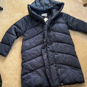 Rebecca Munkoff  Navy Hooded Puffer Coat. SIZE L. NWT
